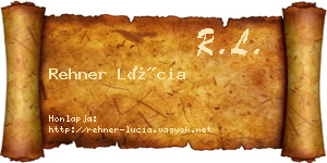 Rehner Lúcia névjegykártya